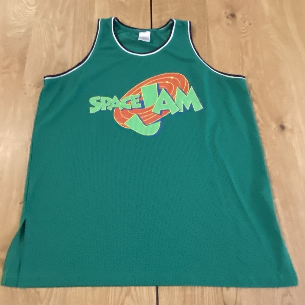 Space Jam Vintage Tank Men's Medium Green Basketball Jersey Style Looney Tunes